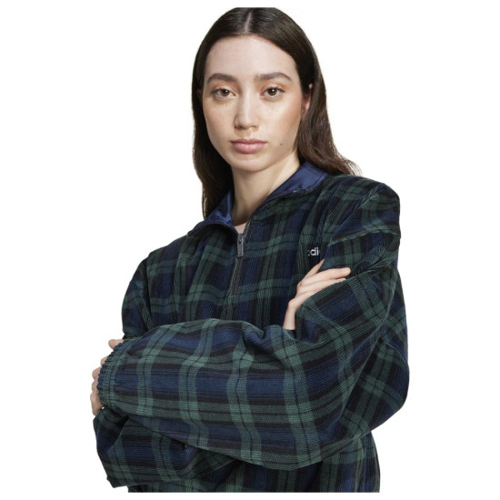 Adidas Γυναικείο φούτερ Corduroy Tartan Half-Zip Track Top